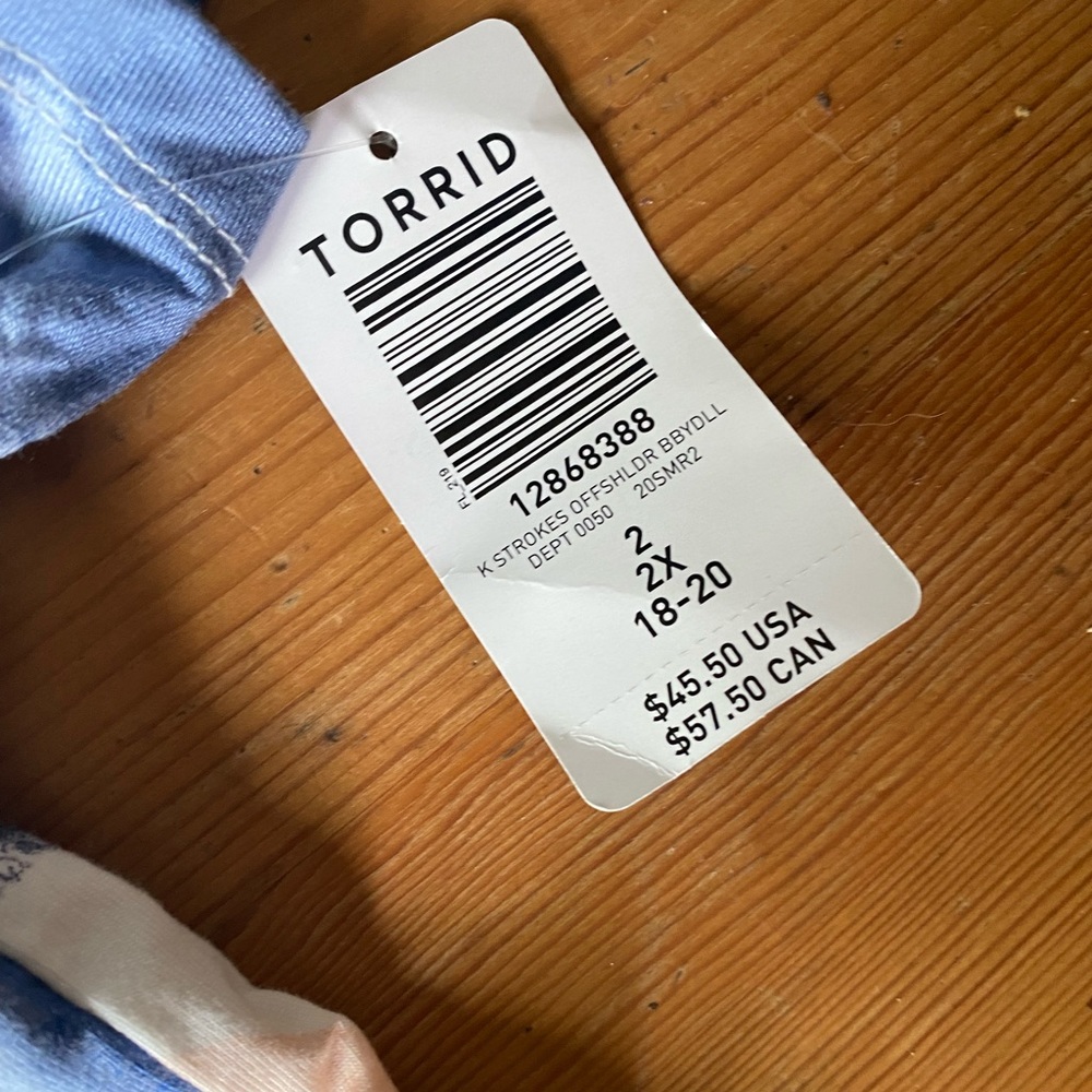 Abstract Torrid off the shoulder blouse - Picture 4 of 4